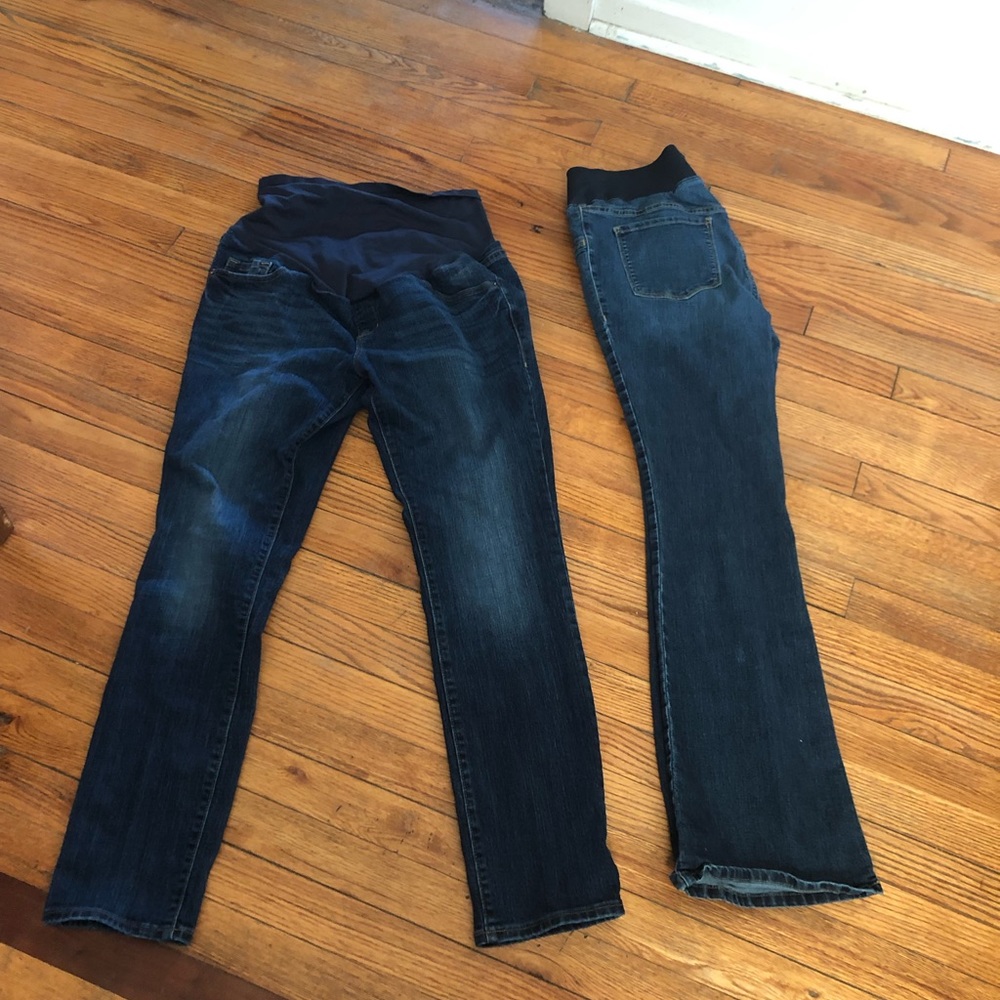 2 pair old navy maternity jeans size 12